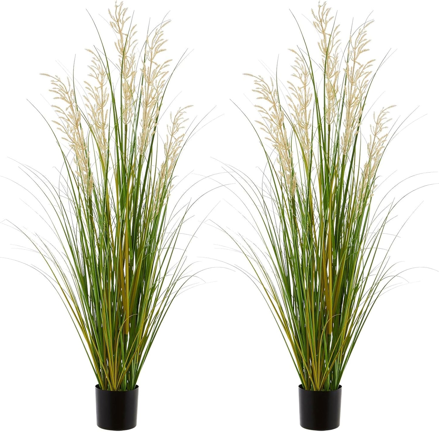 Artificial Plant, 47in Tall, 2pk Grass, Faux House Plants in Pot, Indoor Decorative Flowers &Greenery for Home and Office, Ideal Housewarming Gift