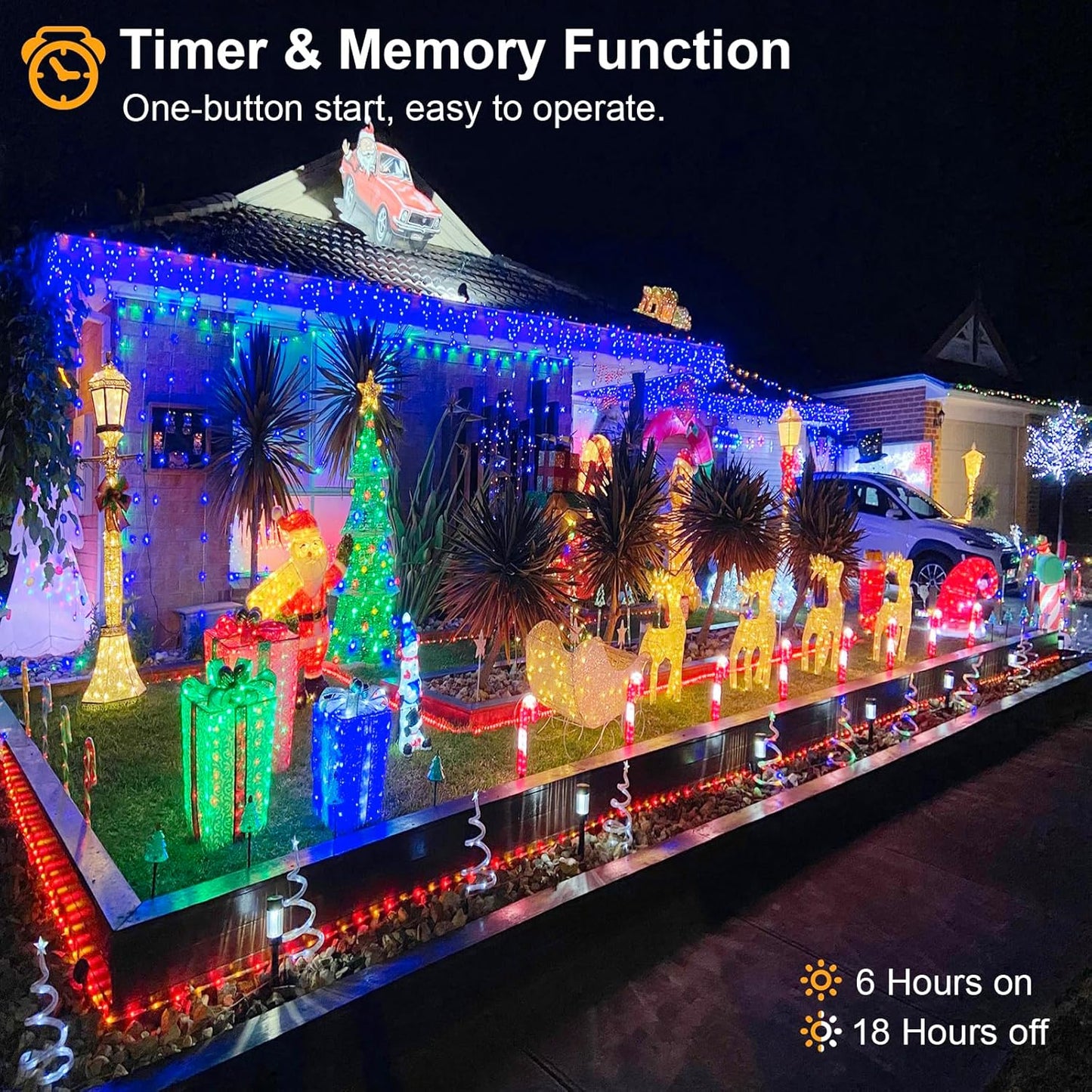 Icicle Christmas Lights Outdoor 99ft 1216 LED Icicle Lights for Outside 8 Modes with 228 Drops, Waterproof Plug in Blue Christmas Light for House Indoor Party Holiday Wedding Halloween Decorations