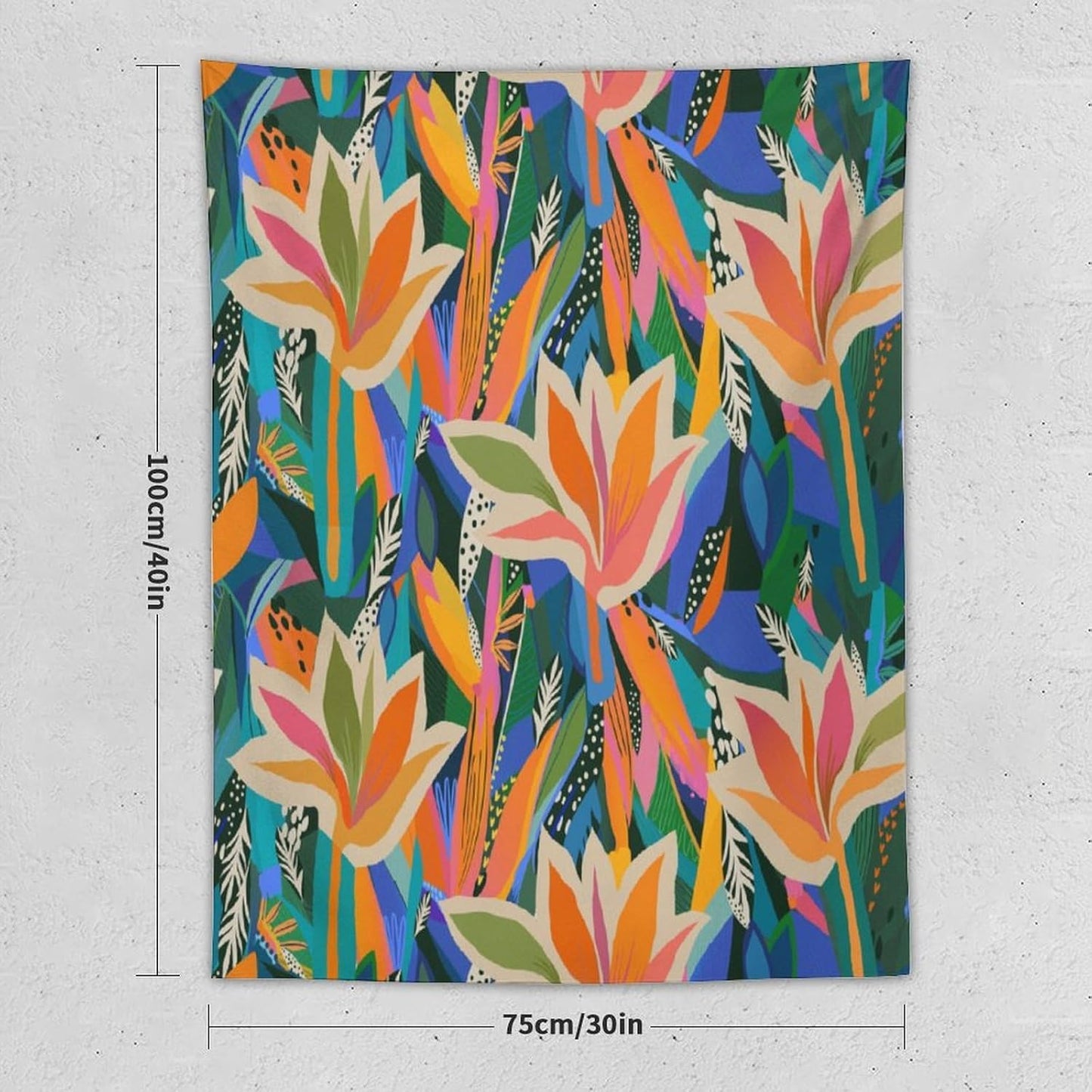 ICMOLYYENLO Boho Green Leaves Tapestry, Mid Century Abstract Tropical Palm Leaves Modern Minimalist Geometric Wall Hanging, Neutral Home Decor Art for Living Room Bedroom Dorm 40x60 Inch