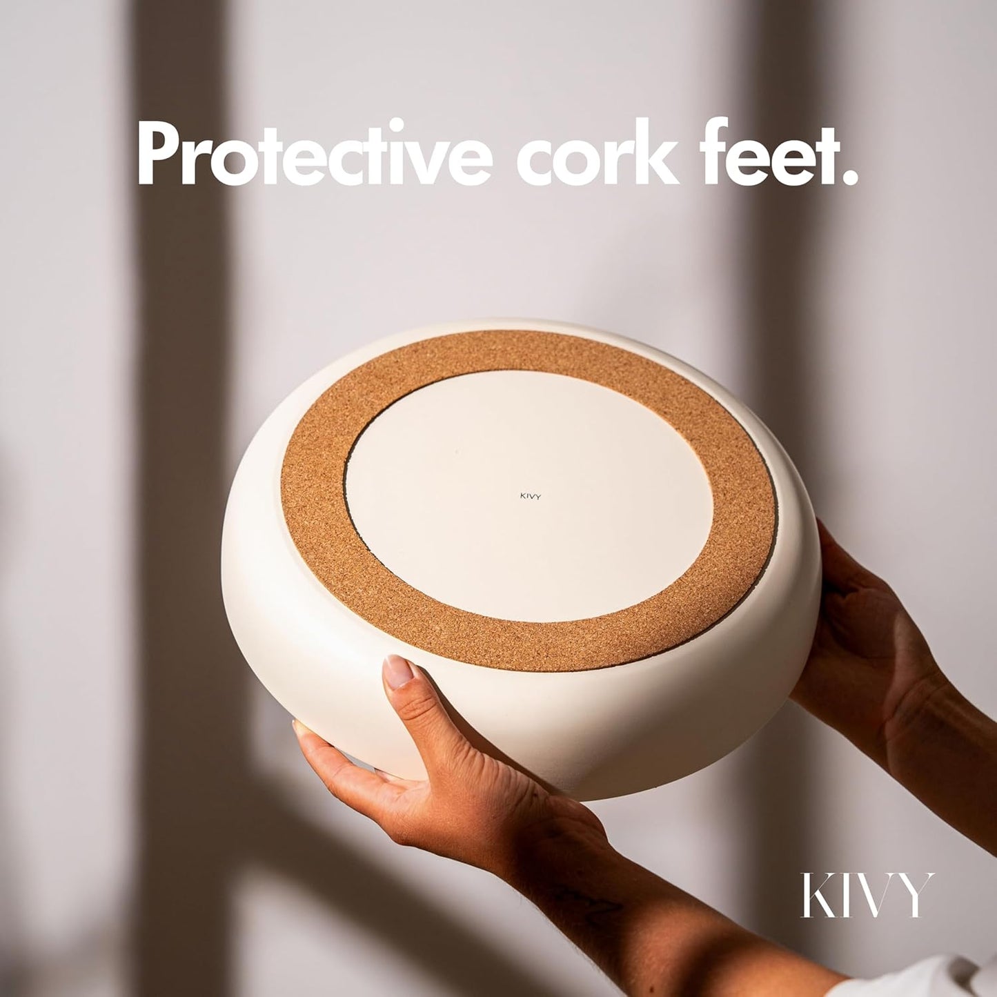 KIVY Concrete Fruit Bowl for Kitchen Counter - Large Decorative Bowl for Home Decor - Modern Fruit Basket for Entryway Table - Concrete Bowl - Decorative Bowls for Home Decor - White Fruit Bowl Decor