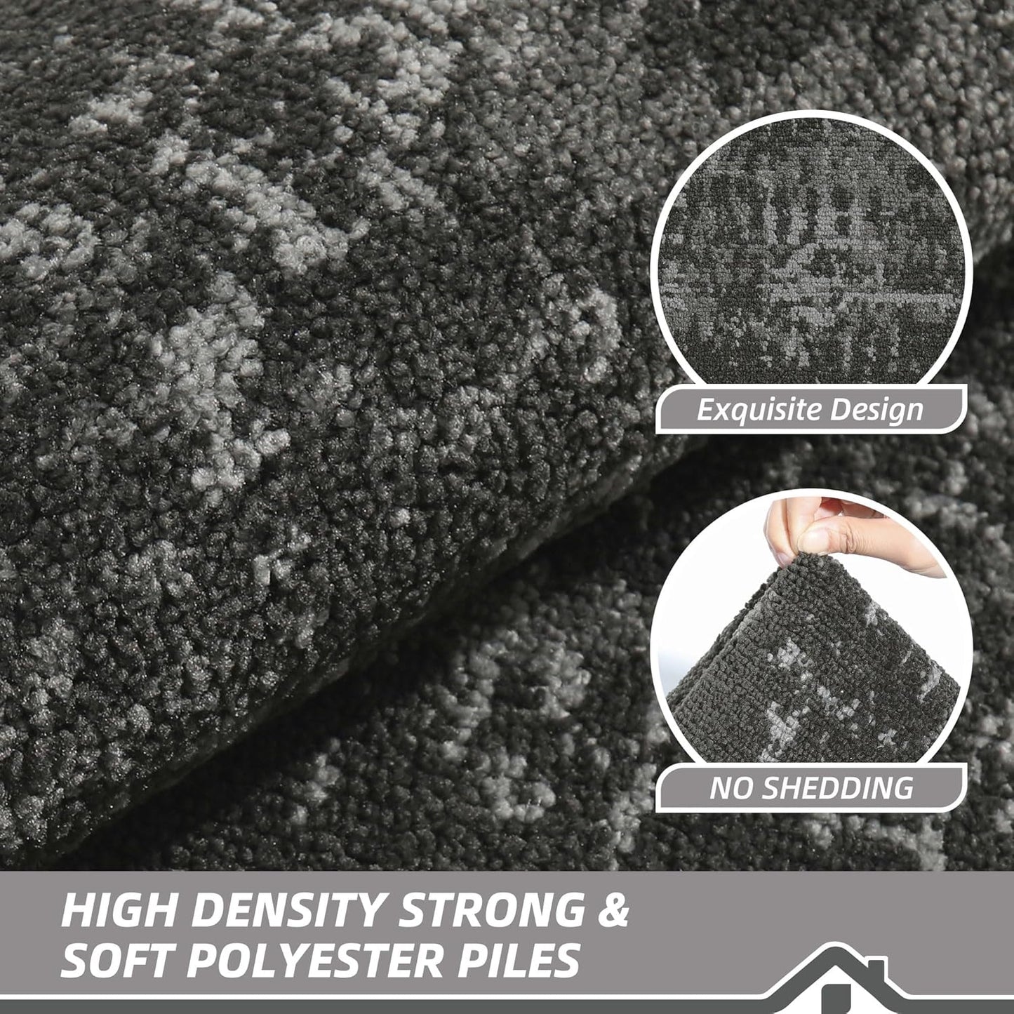 BEQHAUSE Dirt Trapper Door Mat 32"x48" Non-Slip Door Mats Washable Entryway Rugs Stain Resistant Doormat Absorbent Welcome Floor Mat for Front Back Door, Muddy Wet Shoes & Paws,Dark Grey