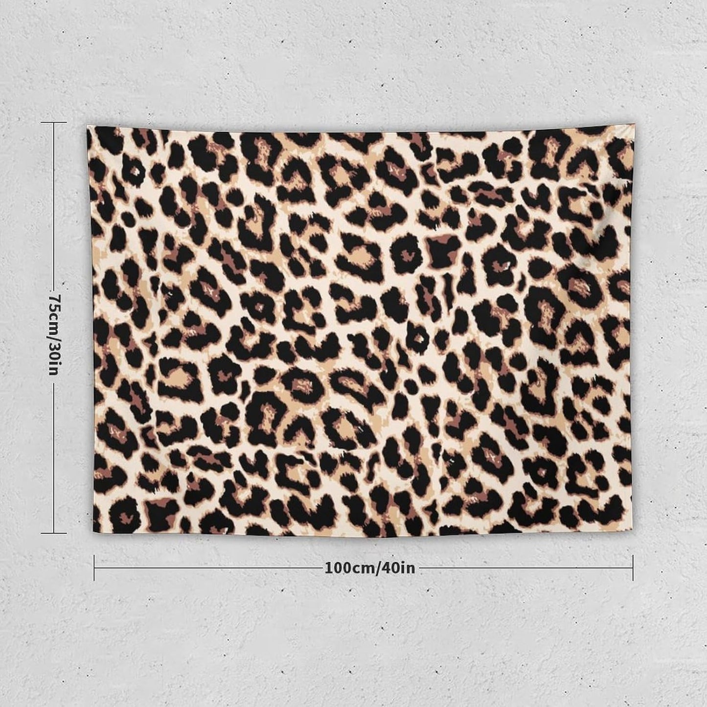 HZOHNAGO Leopard Print Tapestry Rustic Brown Leopard Wild Animal Printed Wall Tapestry Painting Wall Hanging for Bedroom Living Room Dorm 40" W x 30" H