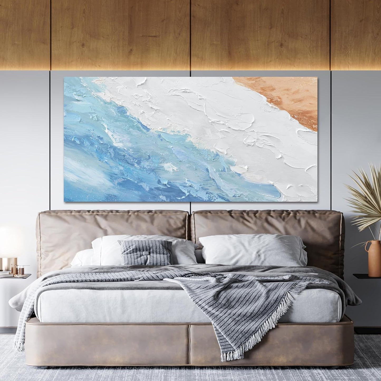 Canvas Wall Art Decor Abstract Canvas Art Wall Decor Wall Pictures for Living Room Modern Abstract Wall Art Prints White Blue Wall Art Decorations Artwork for Walls Bedroom Office Wall Art Decor 20" X 40"