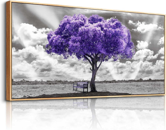 hyidecorart Abstract Black and White Wall Painting Wood Framed Canvas Wall Art For Living Room Large Size Wall Decor For Bedroom Wall Decoration Office Wall Pictures Artwork Ready to Hang 20" x 40"