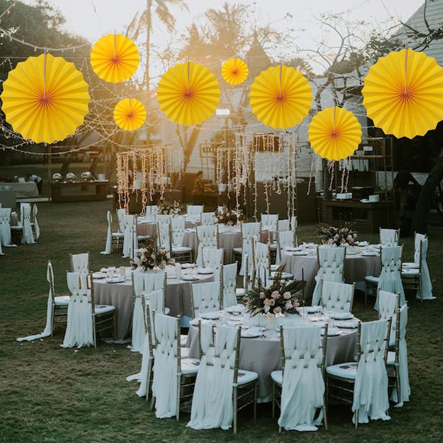 Morange Party Decorations,,Halloween Decor Events Accessories，Orange Birthday Decorations,Sunset Party Decorations,Party Fans 30 Color DIY Set (Morange)