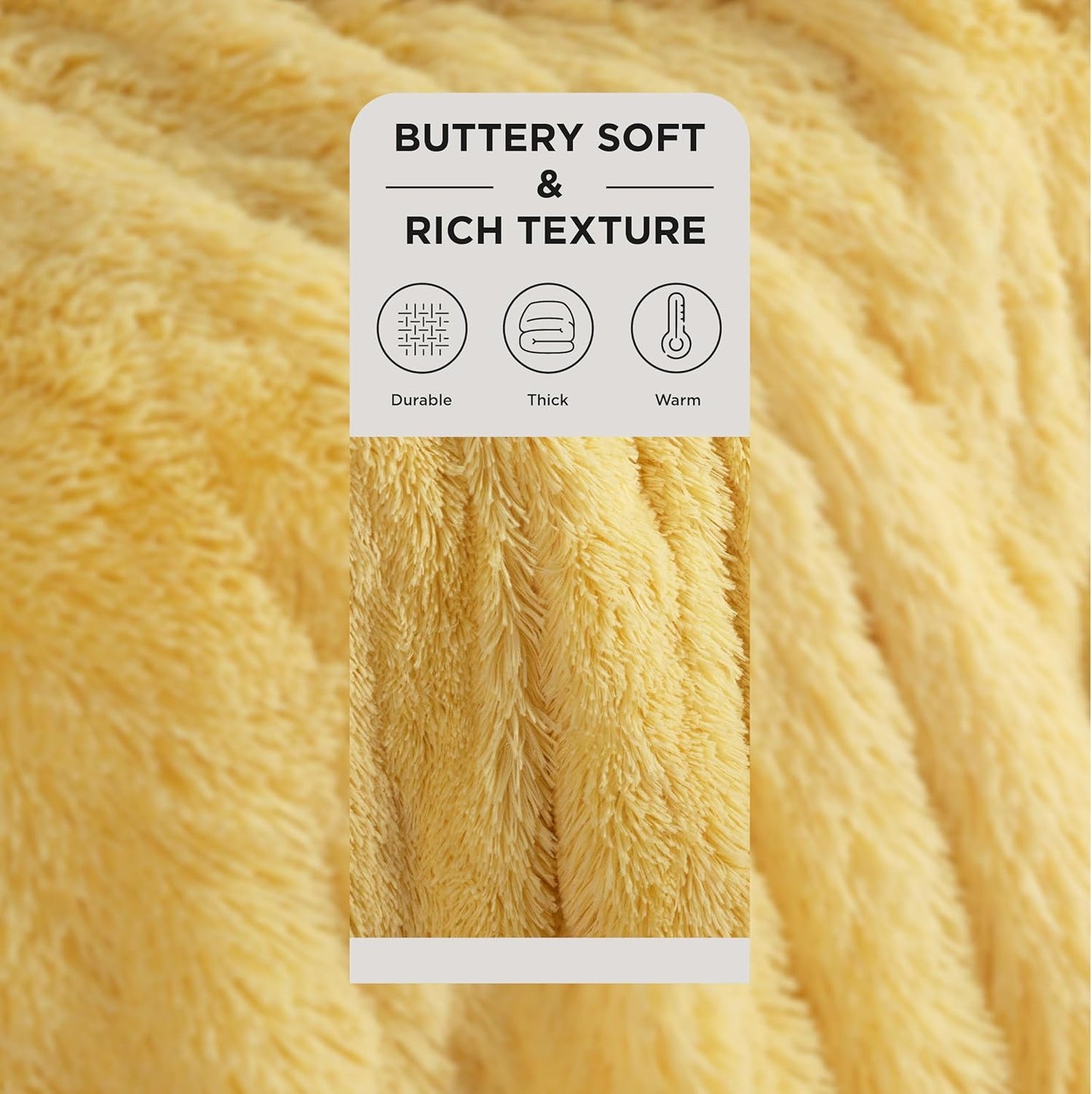 Bedsure GentleSoft Fluffy Yellow Throw Blanket, Room Decor Yellow Gifts for Women Men, Soft Cozy Fuzzy Plush Thick Warm Sherpa Fleece Faux Fur Throw Blanket for Couch Bed, Gifts for Mom Dad, 50x60