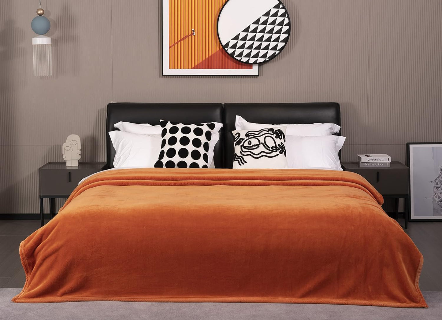 Mellowdy Extra Thick Hearty Plush Flannel Blanket (Burnt Orange, 60x80) - 500GSM Twin Size Warm Blanket for Winter, Fall | Soft, Fluffy, Cuddly, Perfect for Bed, Oversized Throw for Couch, Sofa