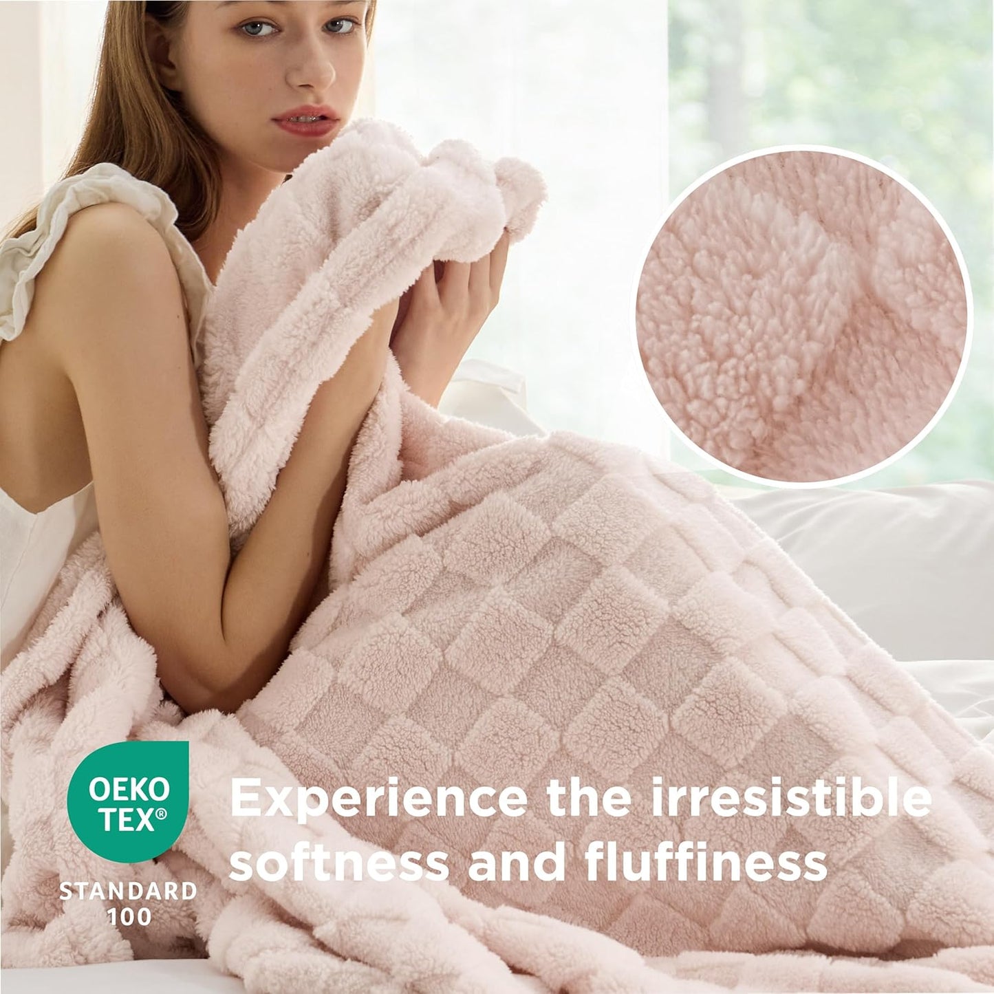 Bedsure GentleSoft Light Pink Twin XL Blanket for Bed - Super Soft Cozy Fleece Blankets for Women, Cute Throws for Girls, Dorm Room Essentials for Girls Teens Back to School, 66x90 Inches