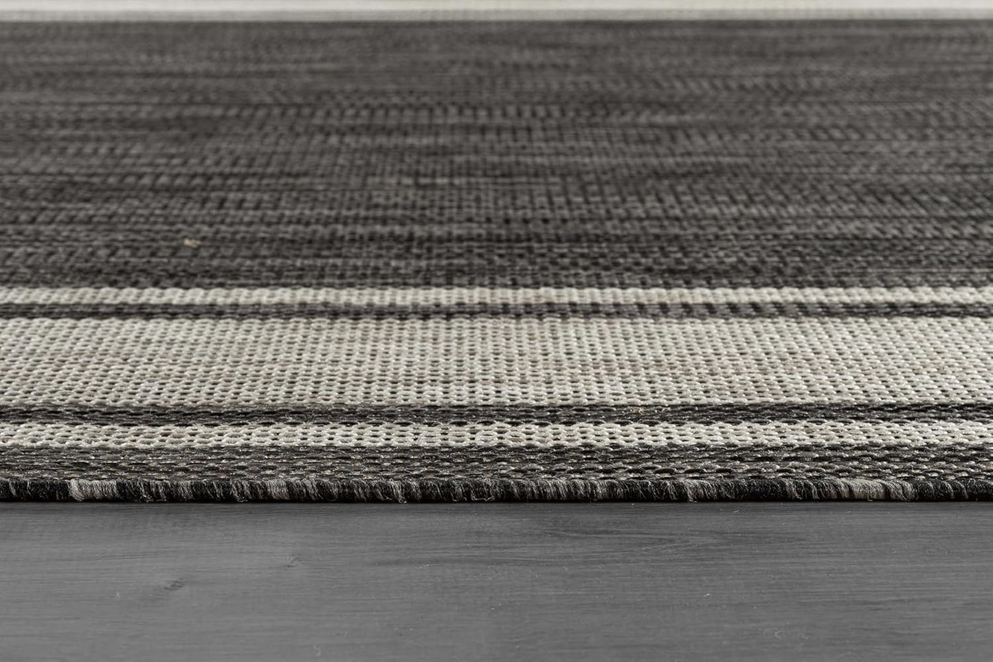 Beverly Rug Large Outdoor Rug 9x12 Modern Bordered Area Rugs for Indoor and Outdoor Patio Deck Porch Garden Waterproof Weather Sun Resistant Washable Outside Carpet (9 x 12 Dark Gray)