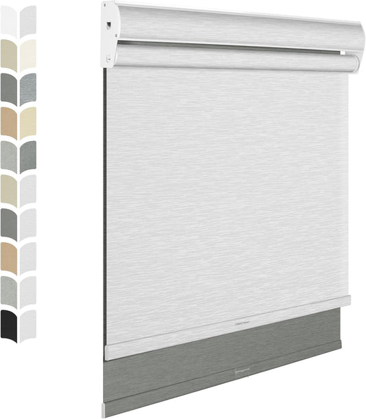 BERISSA Dual Roller Shades with Cassette Valance, Blackout and Light Filtering, Day and Night Shades - 72 W x 36" H