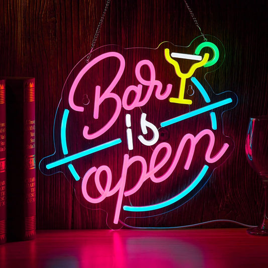 Bar Open Neon Sign for Wall Decor Open Beer Bar LED Light up Signs with Dimmer for Pub Party Man Cave Room Art Decor Gift