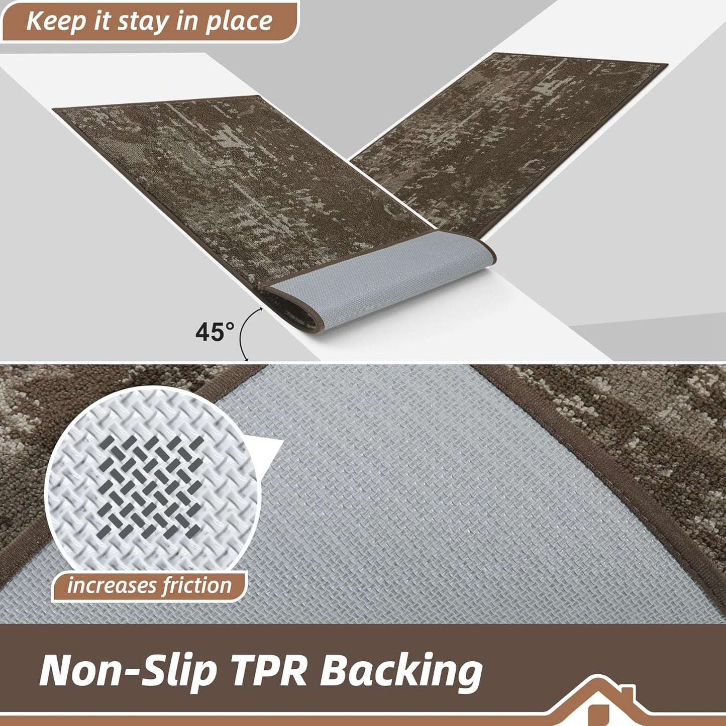 BEQHAUSE Dirt Trapper Door Mat 32"x48" Non-Slip Door Mats Washable Entryway Rugs Stain Resistant Doormat Absorbent Welcome Floor Mat for Front Back Door, Muddy Wet Shoes & Paws,Brown