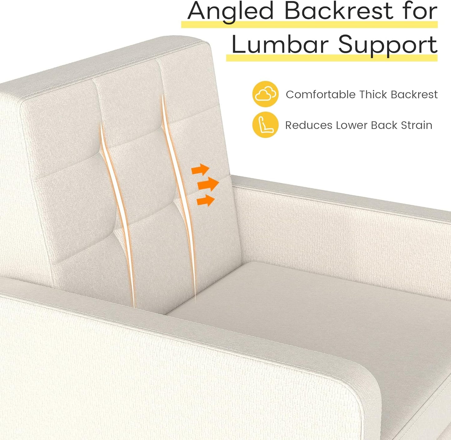 Kromax Mid-Century Modern Accent Chair Set of 2 for Living Room, 496 Lb. Weight Capacity, Dual Armrests, Comfy Extra Large Seat, Timeless Style Perfect for Reading & Relaxing, Beige