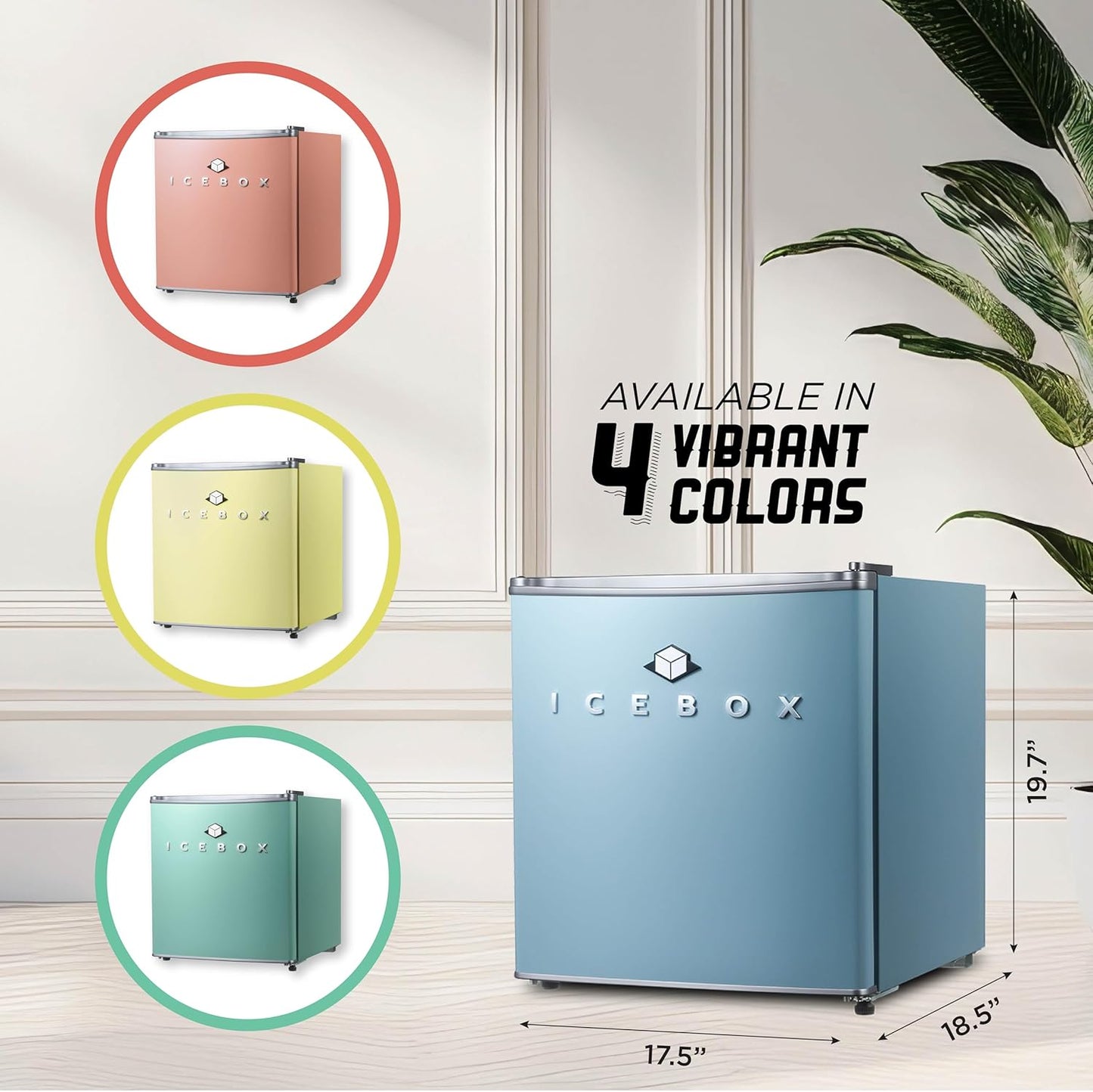 IBCR17SLT Compact, Energy Star Certified Small, Single Door Mini Fridge with Freezer Refrigerator, Standard (1.7 cu ft), Slate Blue