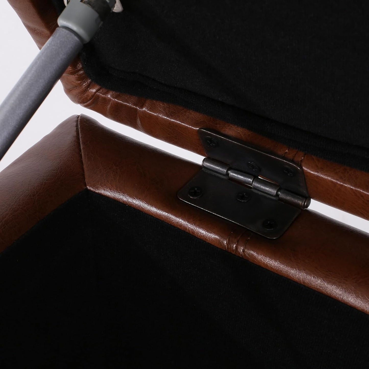 Christopher Knight Home Faux Leather Storage Ottoman Square Ottoman End of Bed Ottoman Cube for Bedroom Entryway Foot Rest Stool with Hinged Lid 30.25" x 30.25" x 18", Brown