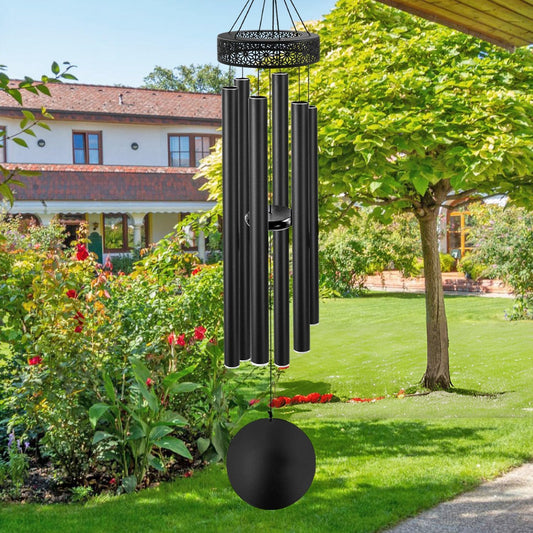 ASTARIN 48'' Wind Chimes for Outside Deep Tone - Large Windchimes with 6 Heavy Tubes, Outdoor Memorial Chimes Outdoor for Garden Hanging Décor,Sympathy Gifts，Black