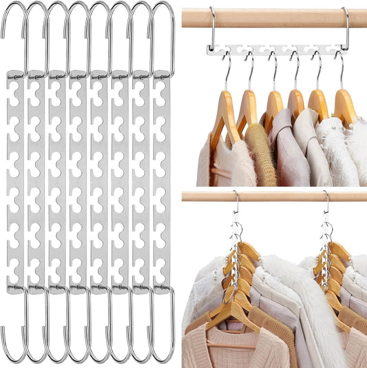 HOUSE DAY Space Saving Hangers for Clothes 12 Pack, Heavy Duty Hanger Organizer 30 Lbs Capacity, Metal Magic Hanger, Sturdy Multi Hangers, Closet Space Saver Closet Organizers and Storage