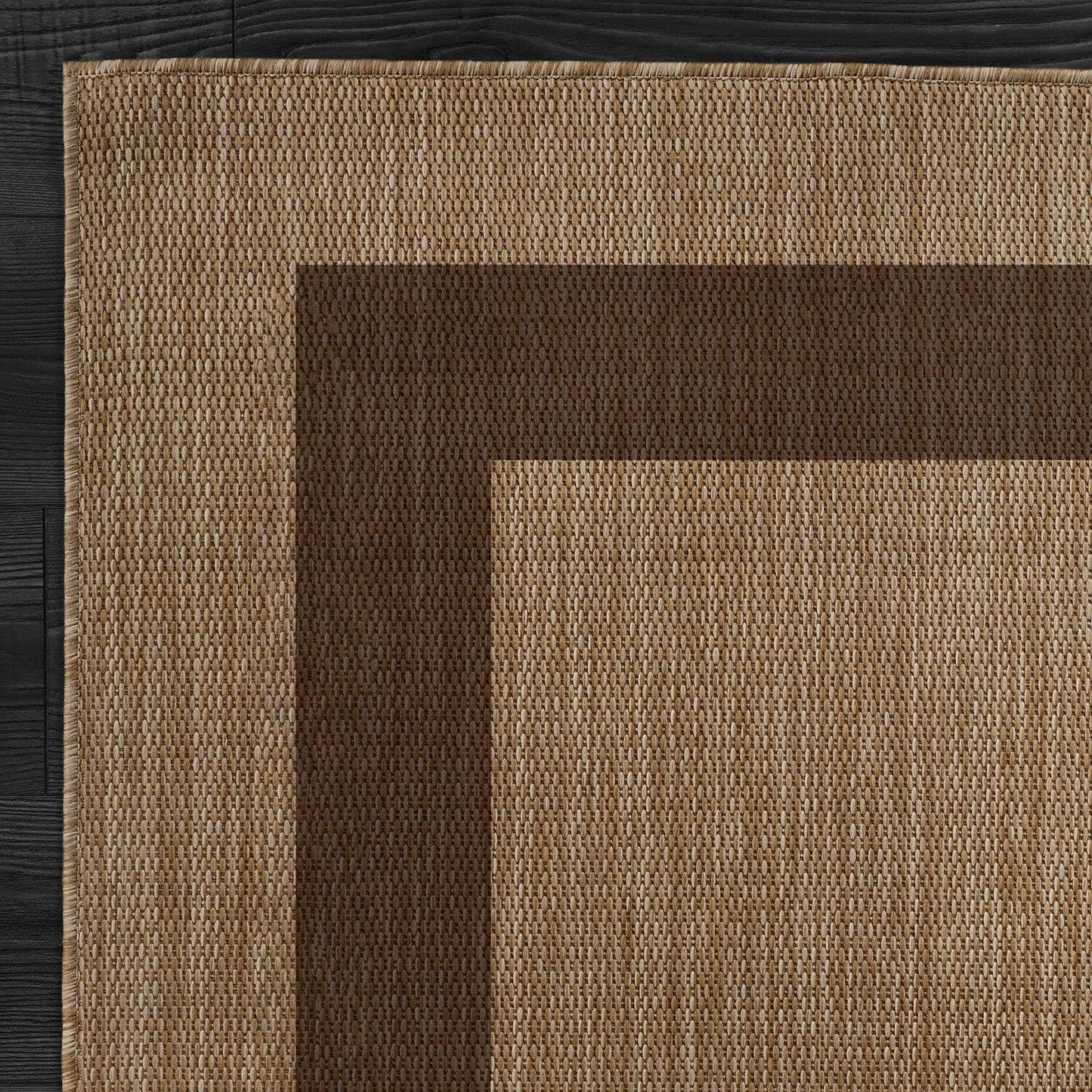 CAMILSON Outdoor Rug 8x10 - Modern Outside Rugs for Patios Porches Waterproof Durable Washable Non-Shedding, Easy-to-Clean Indoor Outdoor Area Carpet (8 x 10, Bordered - Jute)