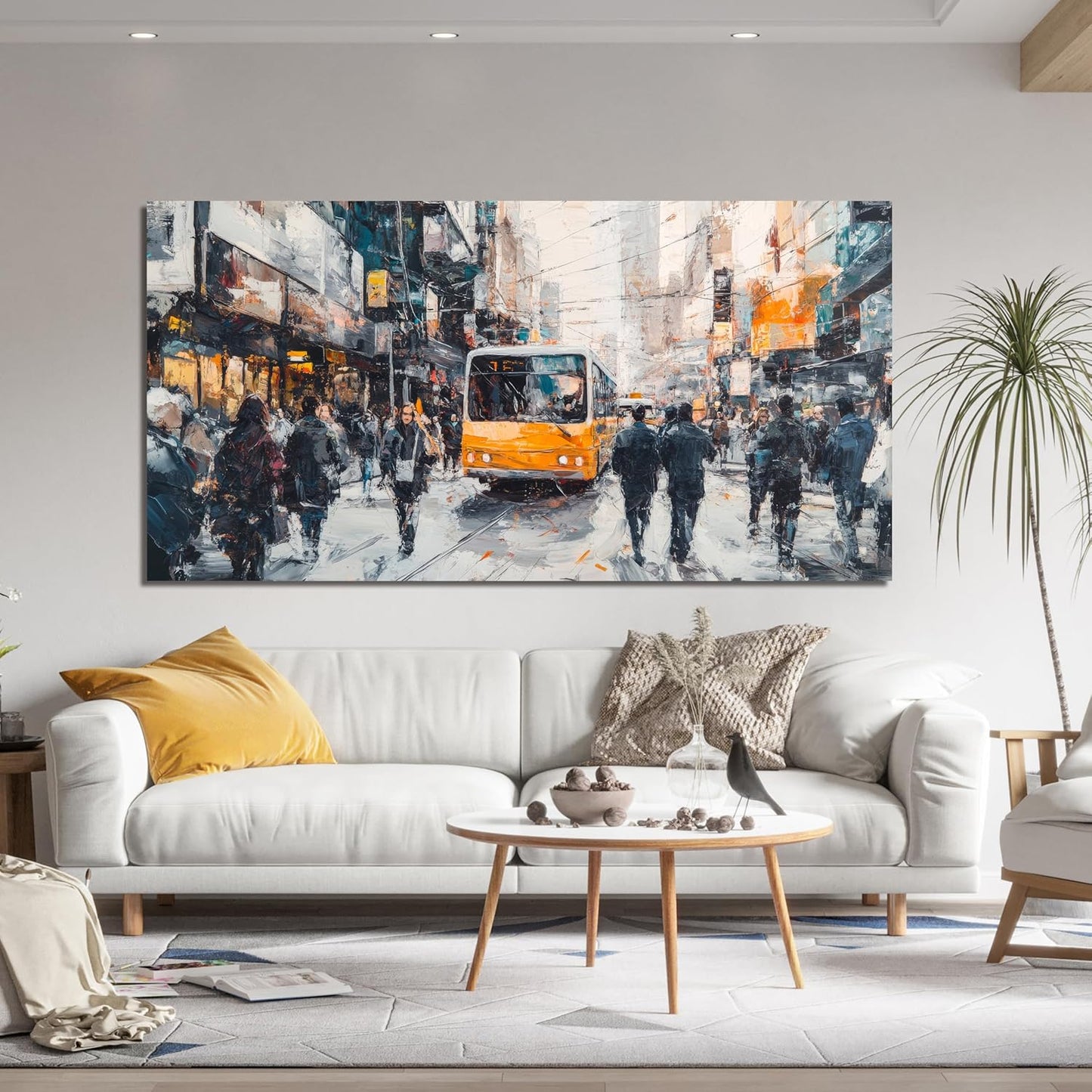 AIXMGSJS Canvas Wall Art Decor Large Wall Art for Living Room Modern Large Wall Art Prints Abstract Canvas Art Wall Decor City Life Pictures Decorations Artwork for Walls Home Office Decor 24" X 48"