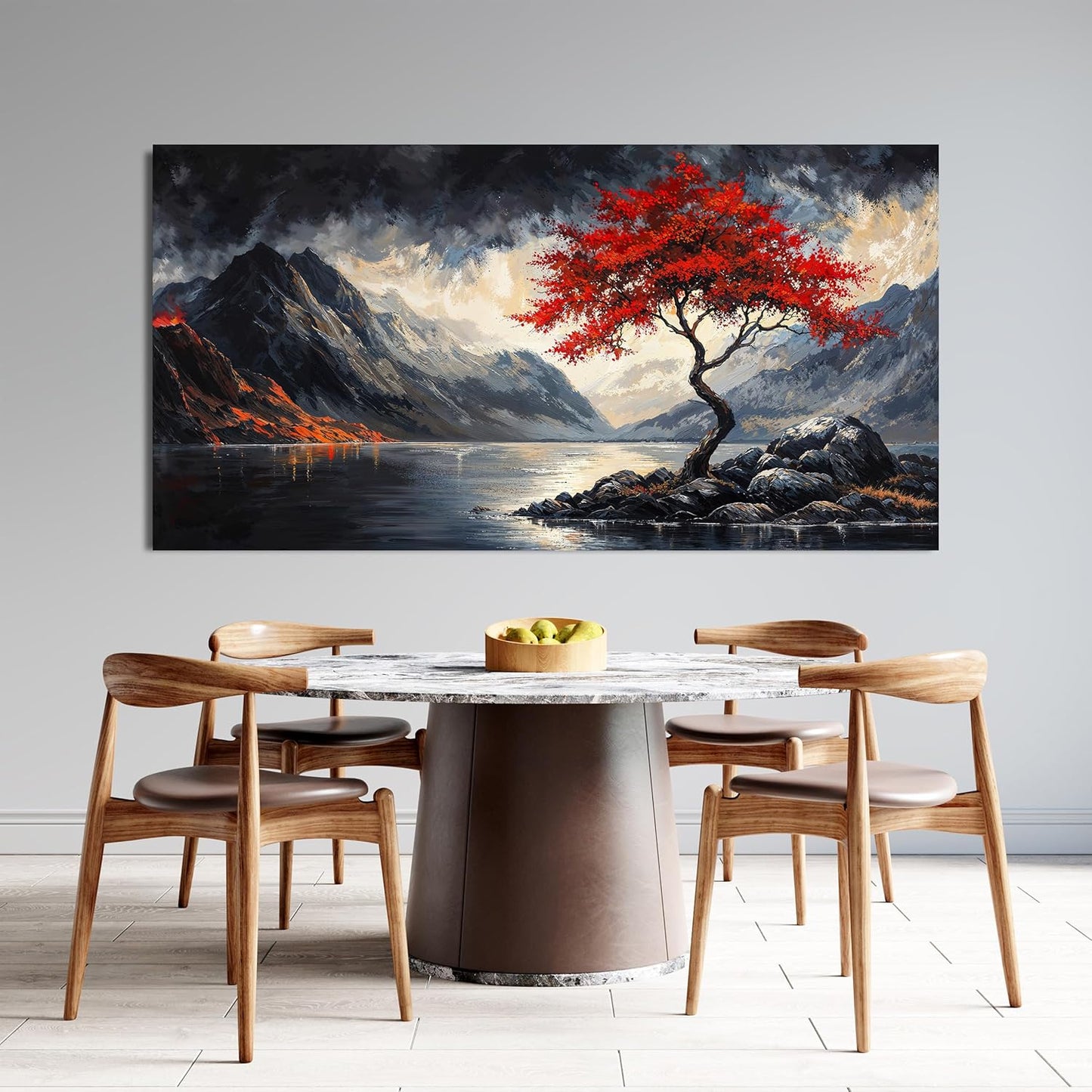 Canvas Wall Art Decor Black and White Vintage Wall Art Wall Art Pictures for Living Room Large Landscape Wall Art Prints Art Work for Wall Decor Red Artwork for Walls Bedroom Office Decor 29" X 58"