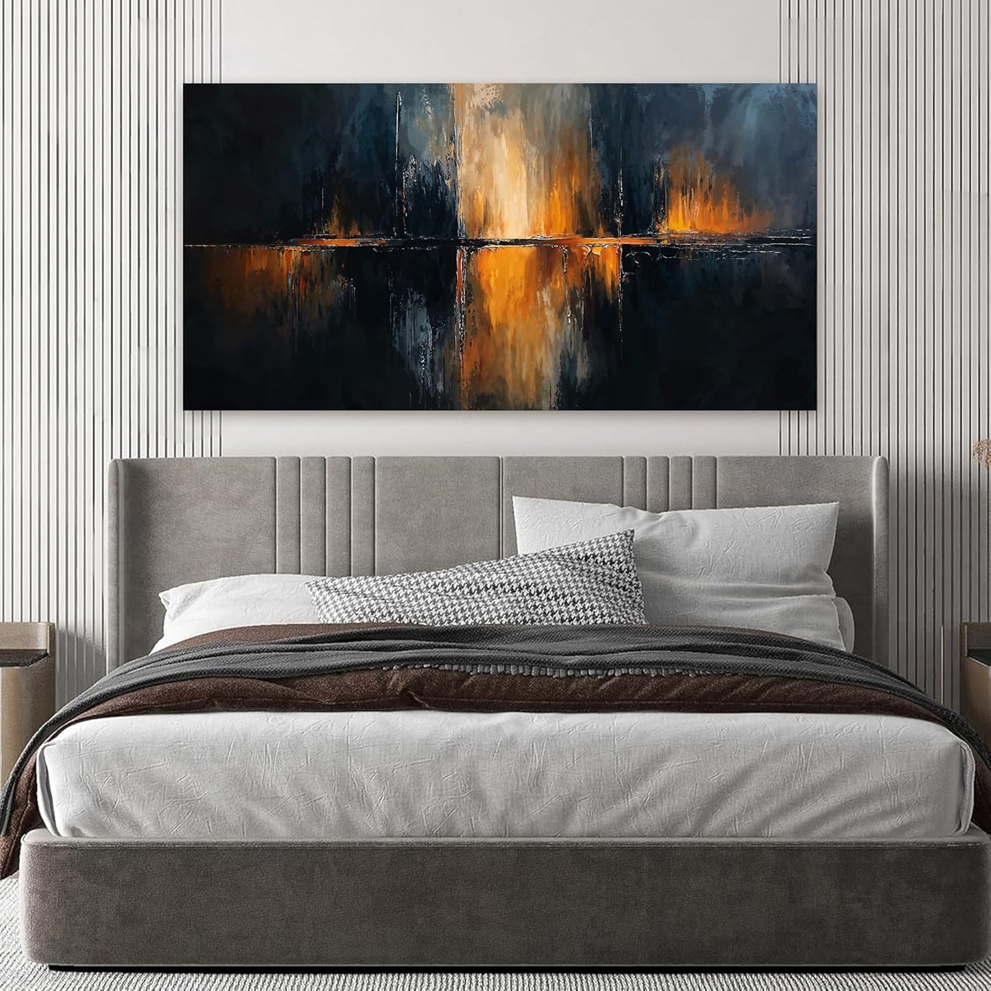 Canvas Wall Art Decor Modern Black Wall Art Prints Abstract Gold Wall Art Decorations Art Work for Wall Decor Wall Art Pictures for living Room Abstract Artwork for Walls Home Office Decor 20" X 40"