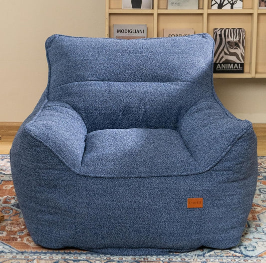 Bean Bag Chair for Adults, Comfy Tufted Bean Bag Chair Sofa with Armrests, Lazy Beanbag Chair with Foam Filler Stuffed Bean Bag Couch Sofa for Reading in Bedroom, Living Room and Dorms