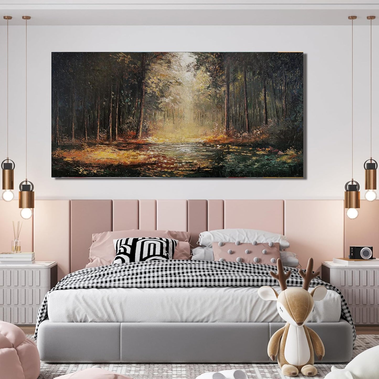 Canvas Wall Art Decor Artwork for Walls Canvas Wall Art for Living Room Landscape Natural Wall Art Decor Mystical Path Yellow Forest Wall Art Prints Art Work for Home Office Room Wall Decor 20" x 40"