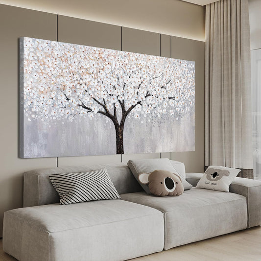 Canvas Wall Art Decor Artwork for Walls Tree of Life Wall Art for Living Room Vintage Black and White Wall Art Decor Tree Flower Wall Art Decorations Prints for Room Home Office Wall Decor 20"X40"