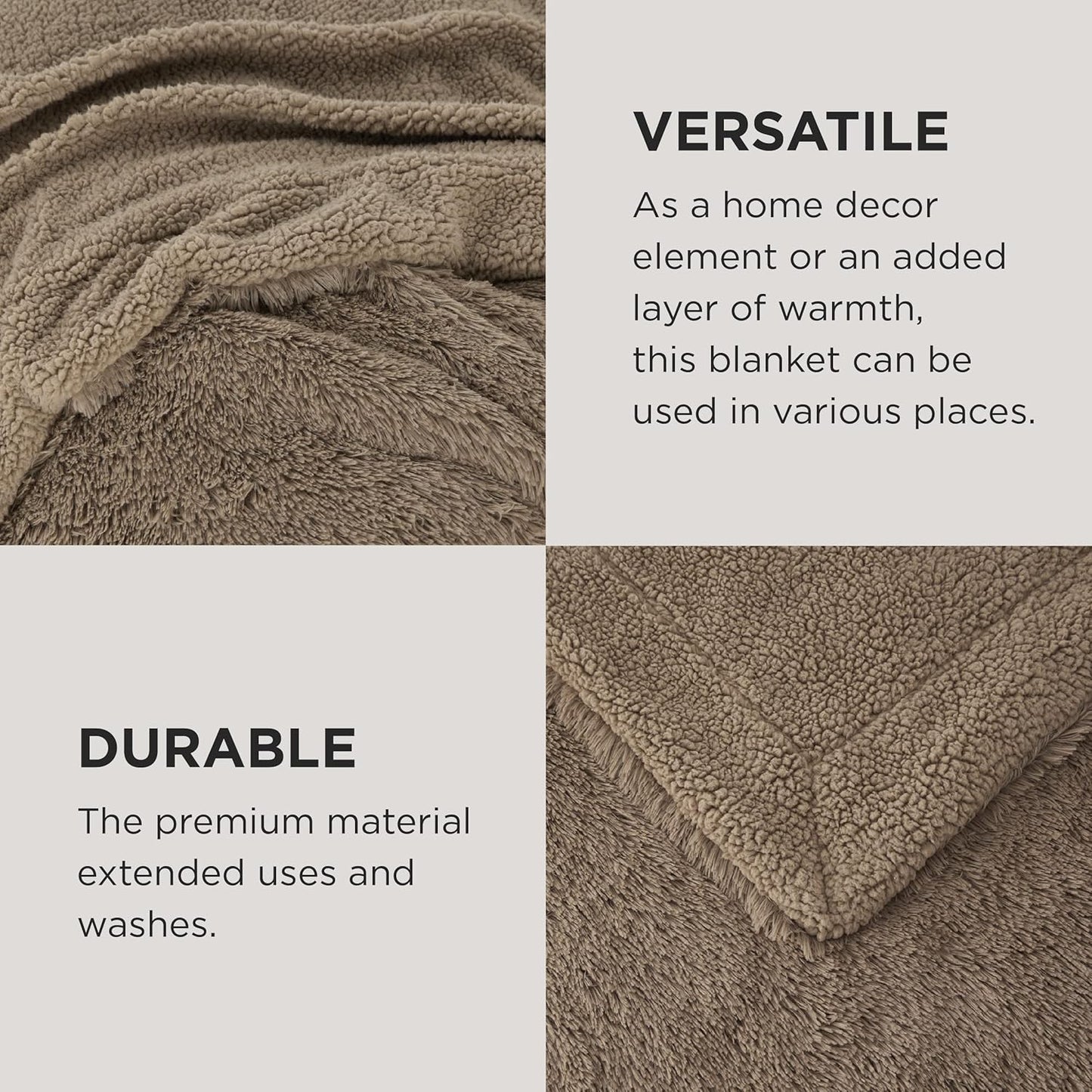 Bedsure GentleSoft Fluffy Brown King Size Blanket for Bed, Thick Soft Sherpa Fleece Faux Fur Bedding Fuzzy Plush Winter Warm Large King Blanket, Cozy Brown Gifts for Men Women, 108x90