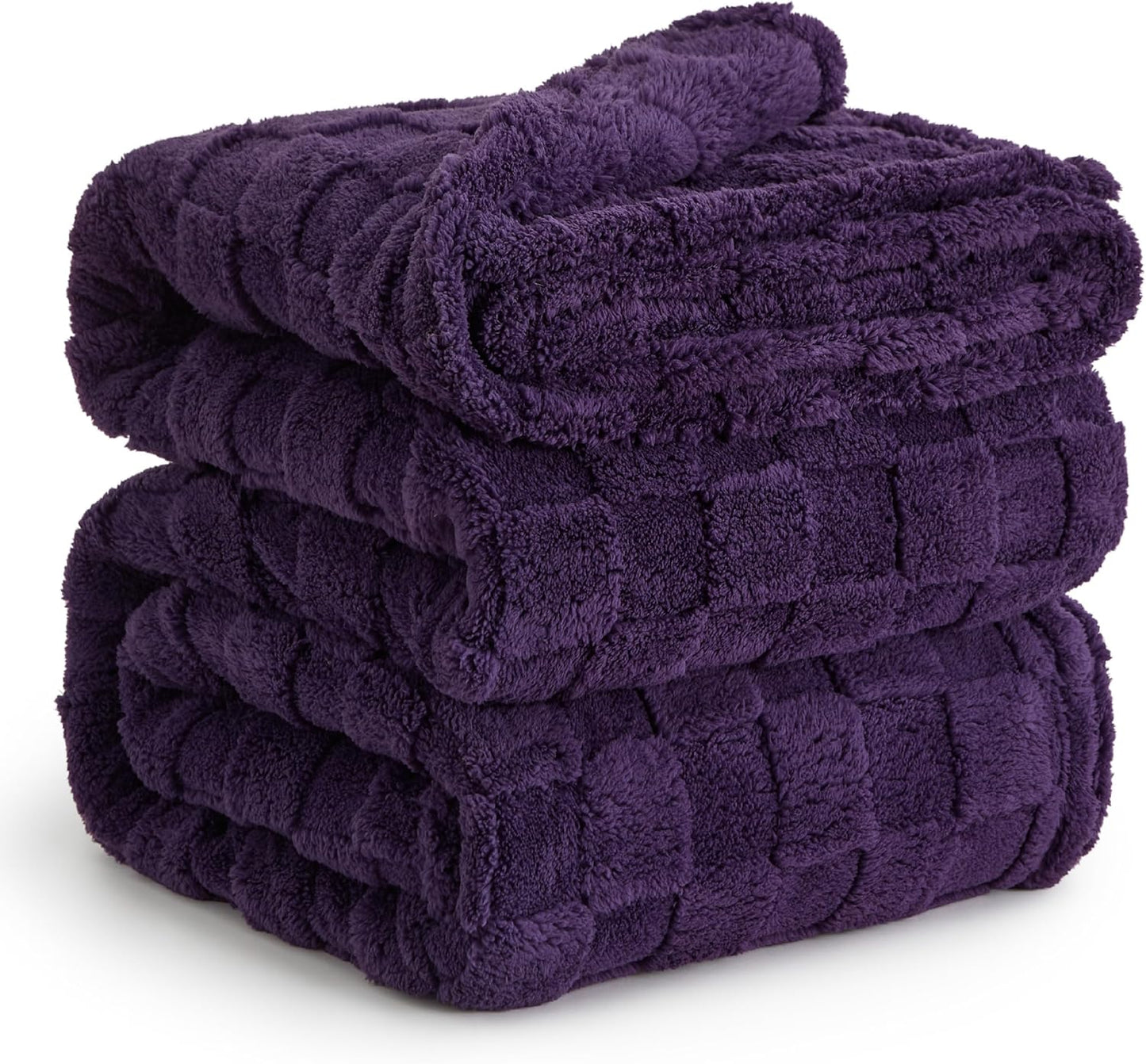 Bedsure GentleSoft Blankets Queen Size for Bed - Super Soft Cozy Blanket for Women Men Girls, Large Fuzzy Fleece Throw for Bedroom Decor, Purple, 90x90 Inches