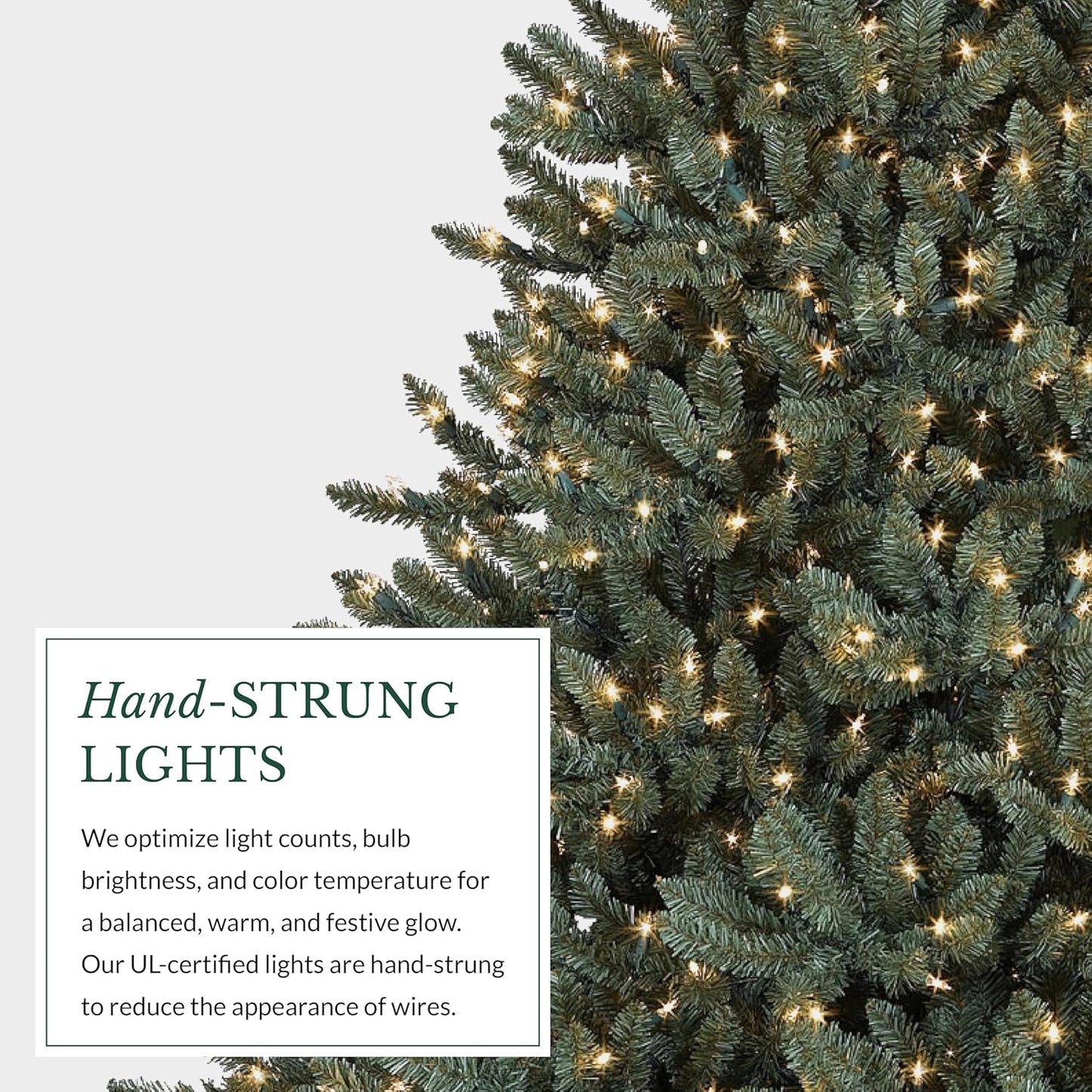 Balsam Hill 9ft Pre-Lit Classic Blue Spruce - Artificial Christmas Tree with 1500 LED Clear Lights, Easy Plug Technology, Premium Stand & Storage Bag for Indoor Holiday Decorating