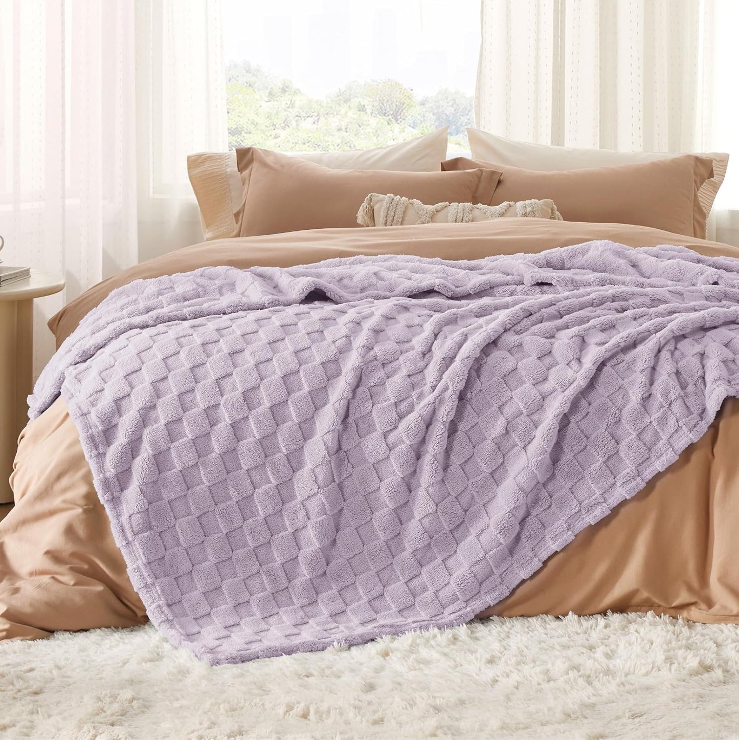 Bedsure GentleSoft Full Size Blankets for Bed Lavender Fog - Super Soft Cozy Fleece Blanket for Women Men Girls, Large Fuzzy Throws for Bedroom Decor, 84x90 Inches
