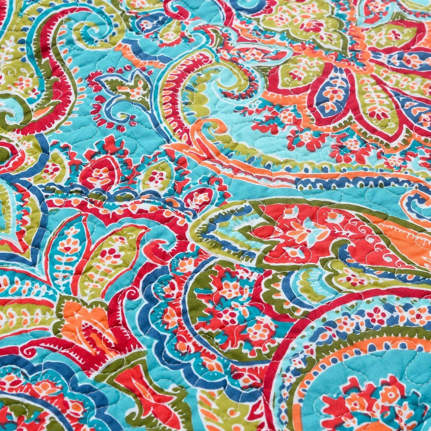 NEWLAKE Quilted Cotton Bed Pillowcases,European Gorgeous Floral Pattern, 2 Pieces, 20x36 Inch