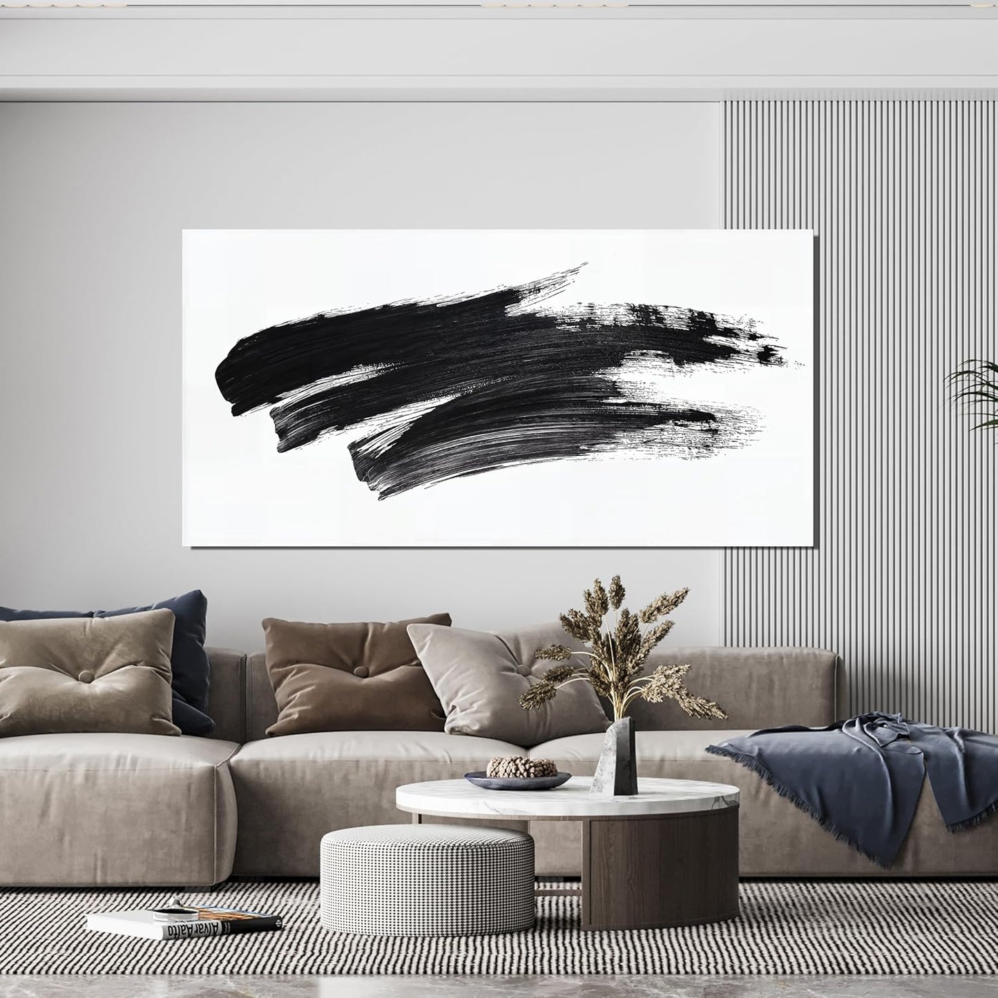 Canvas Wall Art Decor Large Black and White Wall Art Decorations Wall Pictures for Living Room Abstract Canvas Art Wall Decor Abstract Wall Art Prints Artwork for Walls Bedroom Home Wall Art Decor 24"X48"