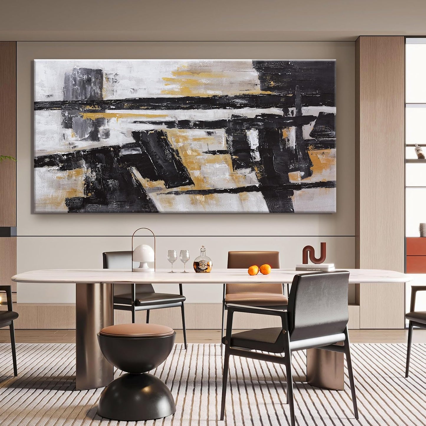 Abstract Wall Art Wall Decor Bedroom Pictures Artwork Canvas Wall Art Black And Gold Artwork Large Size Modern Painting Wall Decoration Pictures For Living Room Home Kitchen Office 30x60 Inch