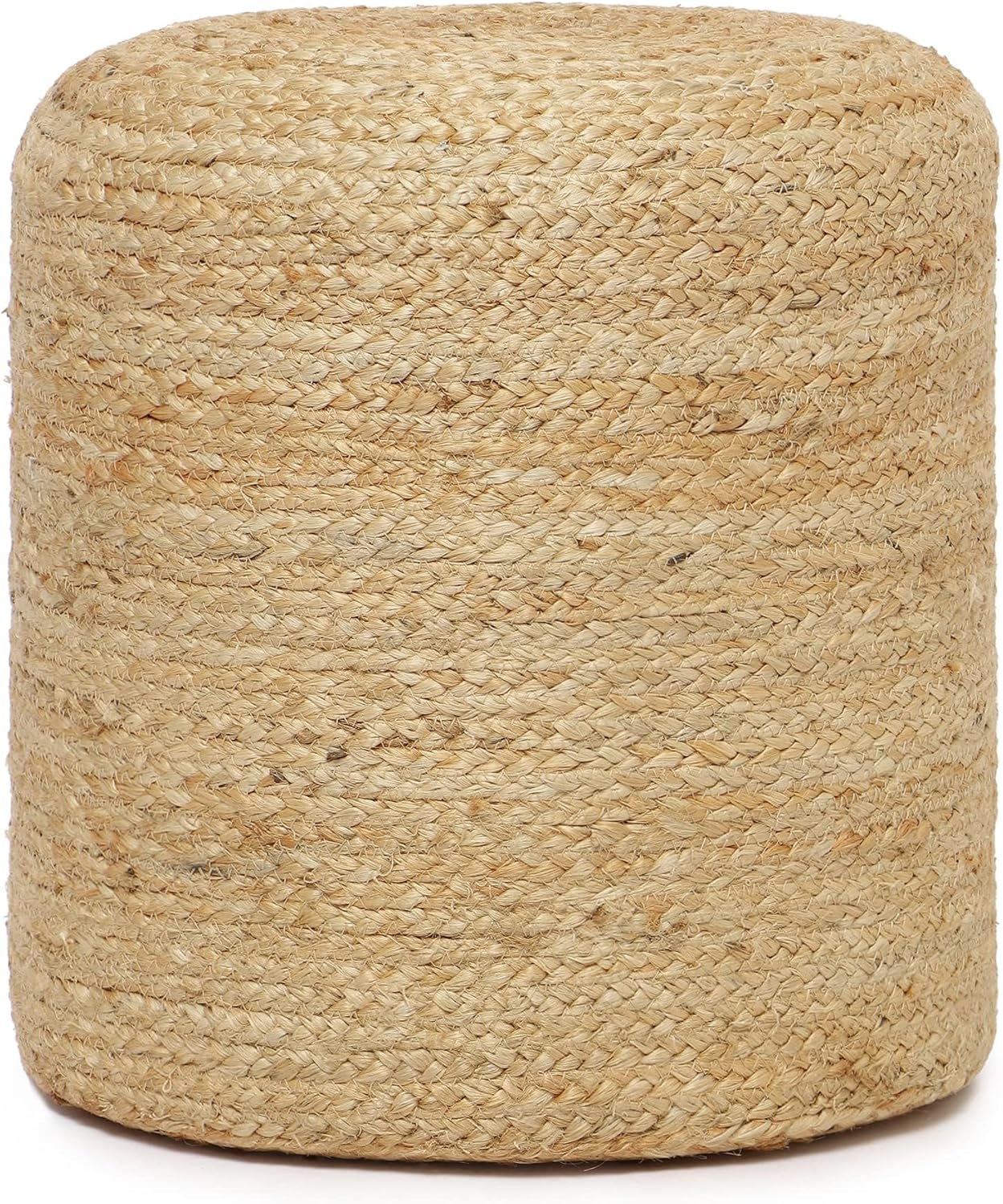 REDEARTH · Cylindrical Pouf Ottoman - Braided Pouffe Accent Sitting Round Footrest for Living Room, Bedroom, Nursery, kidsroom, Patio, Gym; 100% Jute Set of 2 (14.5"X14.5"X16"; Natural)
