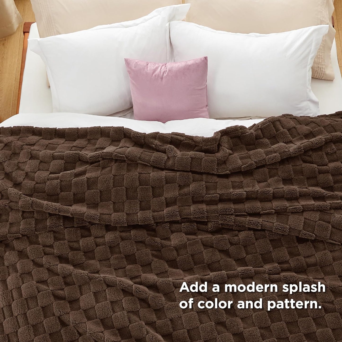 Bedsure GentleSoft King Size Blanket for Bed - Super Soft Cozy Blankets for Women Men Girls, Large Fuzzy Fleece Throw for Bedroom Decor, Dark Brown,108x90 Inches