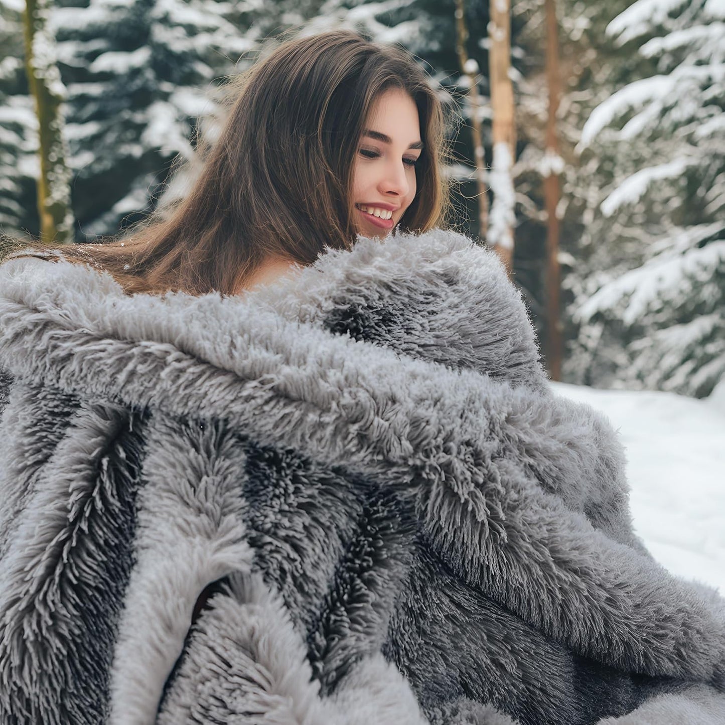 Bedsure GentleSoft Fuzzy Sherpa Faux Fur Twin Blanket Grey Cozy Gifts for Women Men, Soft Fleece Plush Warm Minky Thick Blanket Twin Size for Bed, Couch, Dorm Essentials Grey Room Decor Gifts, 60x80