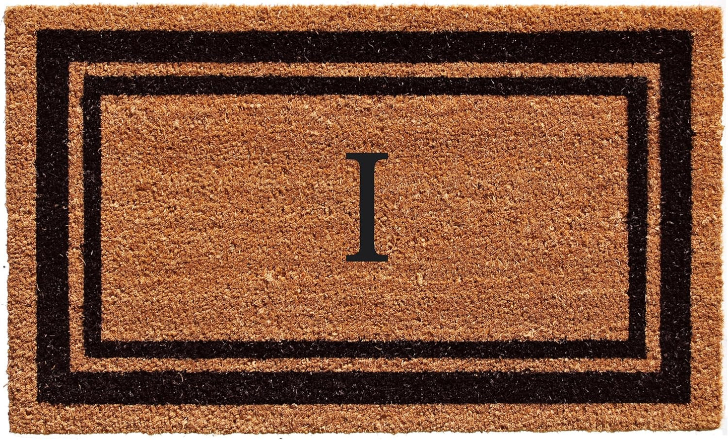 Calloway Mills 152963672 Black Border 36" x 72" Monogram Doormat Letter (I)