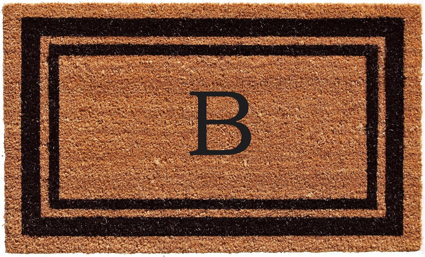 Calloway Mills 152963672B Black Border 36" x 72" Monogram Doormat Letter (B)