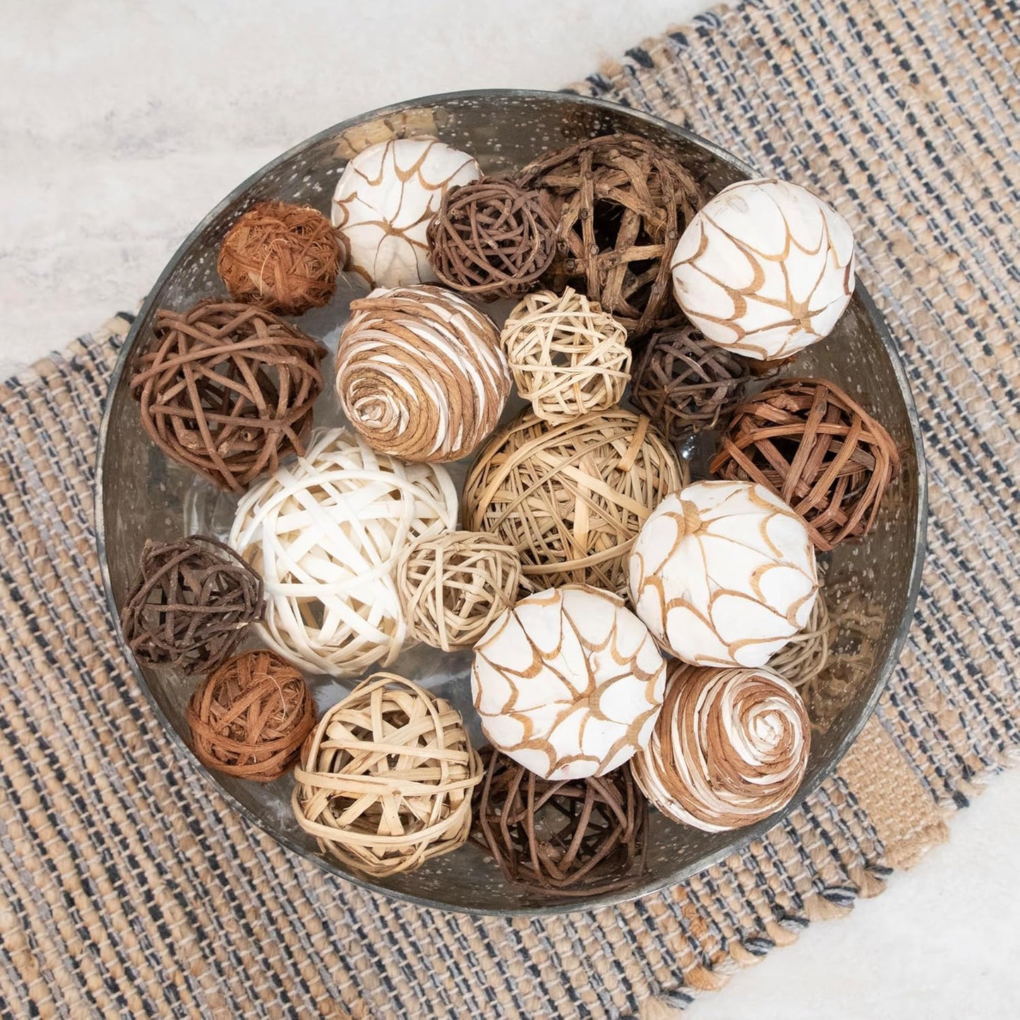 ANDALUCA Decorative Balls Bag Bowl Filler Home Decor (Beige)