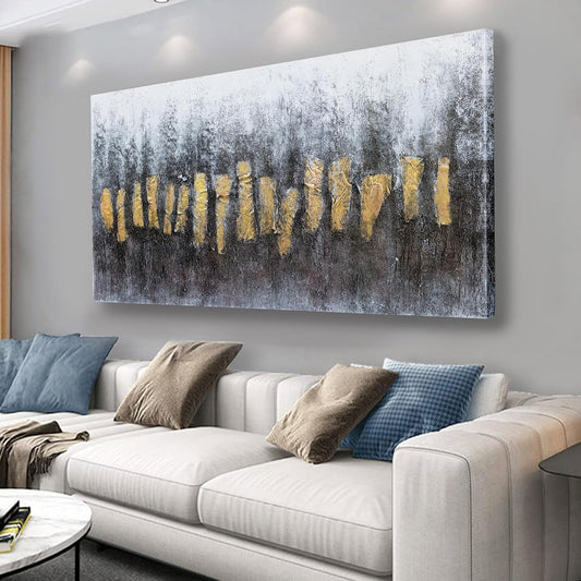 Belmrxne Abstract Wall Art Black and Gold Wall Decor Modern Minimalist Artwork Unique Canvas Painting for Living Room Bedroom Dining Room Office Home Decor 24x48 inch