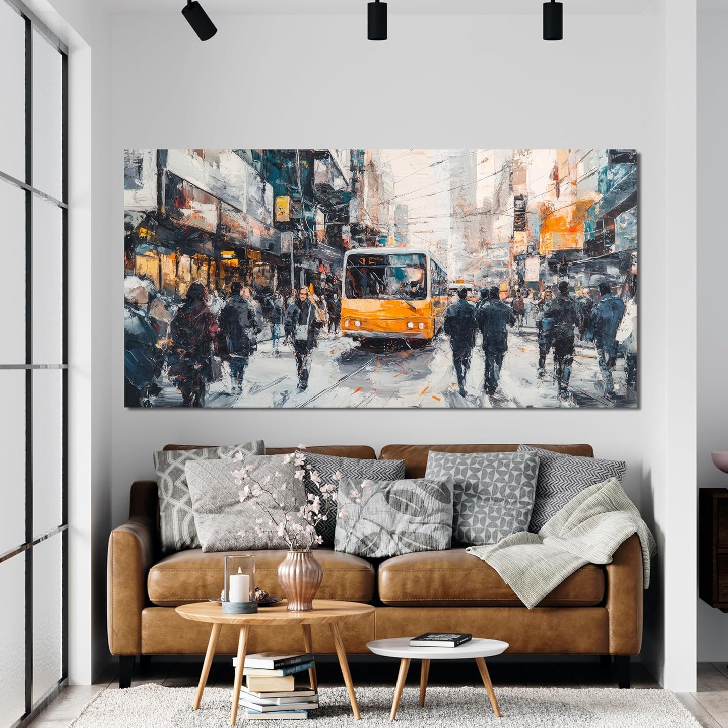 AIXMGSJS Canvas Wall Art Decor Wall Art Pictures for Living Room Abstract Canvas Art Wall Decor Modern Colorful Wall Art Prints City Life Art Decorations Artwork for Walls Home Office Decor 20" X 40"