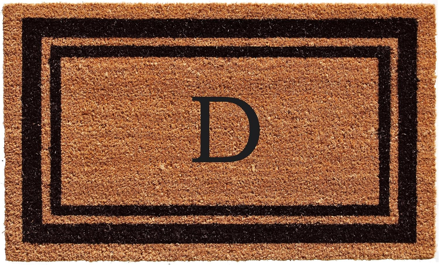 Calloway Mills 152963672D Black Border 36" x 72" Monogram Doormat Letter (D)
