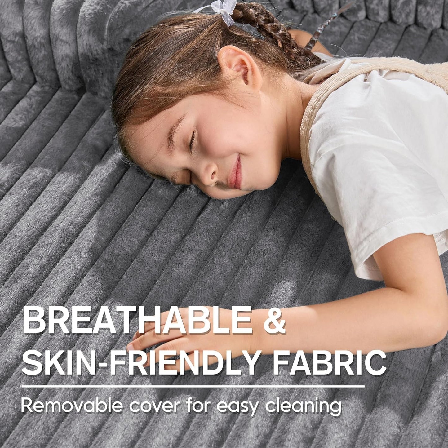 Hobestluk Modular Sectional Sofa Couches 108" L-Shape Couch 3 Seat Modular Sofa Memory Foam Sectional Couches for Living Room, Boneless Couch with Oversized Chaise (Light Grey, Right Facing)