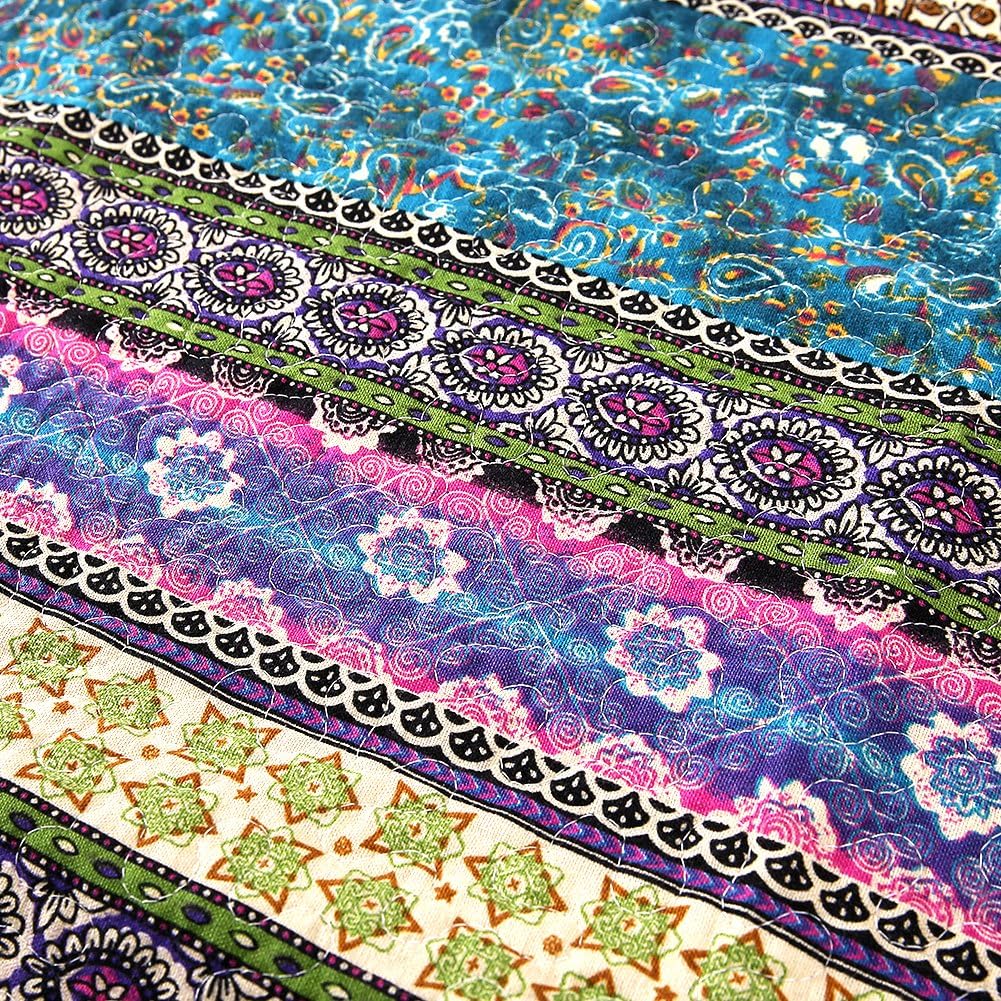 NEWLAKE Quilted Cotton Bed Pillowcases, Striped Jacquard Style, 2 Pieces, 20x27 Inch