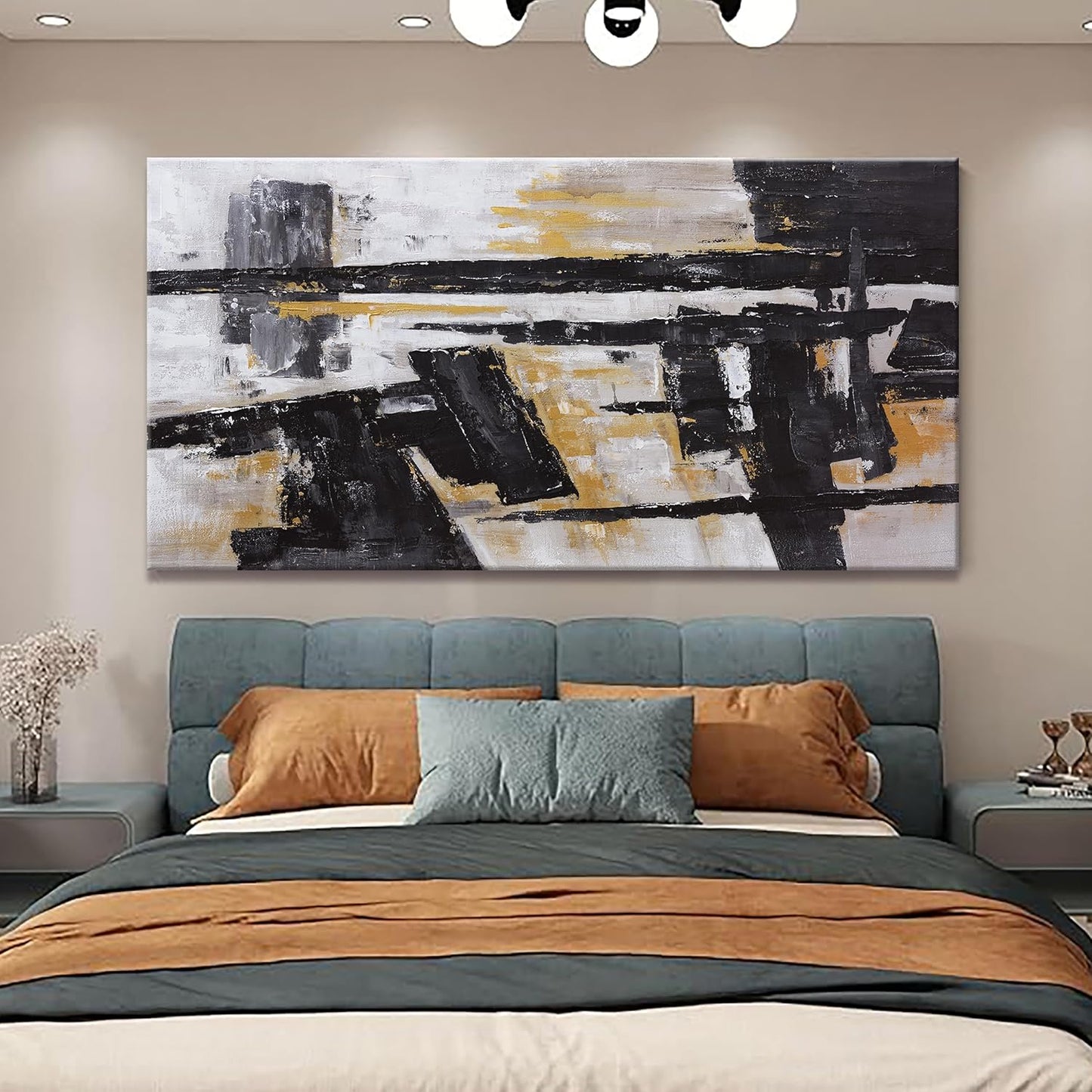 Abstract Wall Art Wall Decor Bedroom Pictures Artwork Canvas Wall Art Black And Gold Artwork Large Size Modern Painting Wall Decoration Pictures For Living Room Home Kitchen Office 30x60 Inch