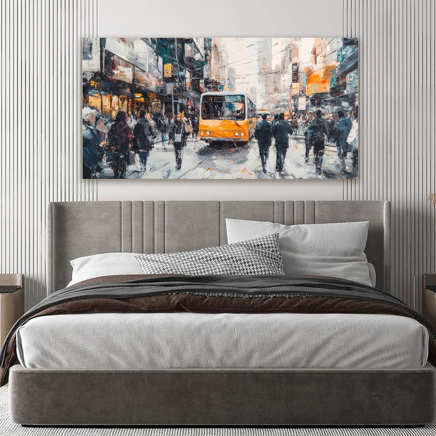 AIXMGSJS Canvas Wall Art Decor Wall Art Pictures for Living Room Abstract Canvas Art Wall Decor Modern Colorful Wall Art Prints City Life Art Decorations Artwork for Walls Home Office Decor 20" X 40"