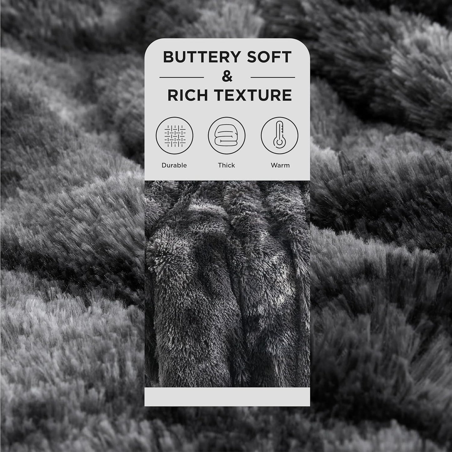 Bedsure GentleSoft Fluffy Tie Dye Black King Size Blanket for Bed, Thick Soft Sherpa Faux Fur Fleece Bedding Fuzzy Plush Winter Warm Heavy Large King Blanket, Cozy Black Gifts for Men Women, 108x90