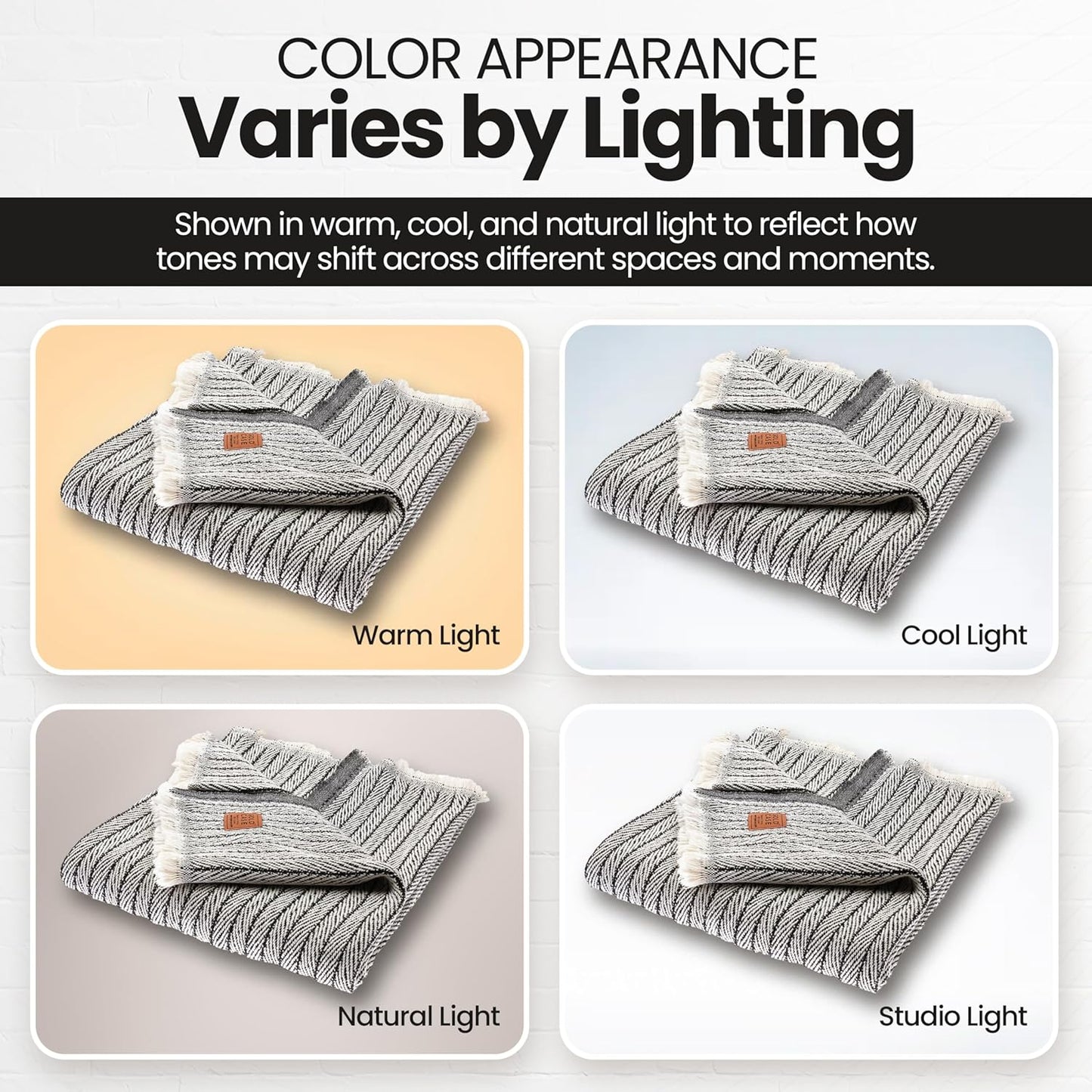 Gold Case Throw Blanket for Couch – 100% Recycled Turkish Cotton Blankets & Throws – Elegant Decorative Throw Blankets for Living Room Sofa – Woven Throws for Couch – Retro Black – 50x60